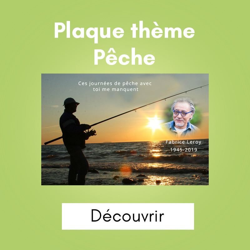 Plaque funéraire thème pêcheur