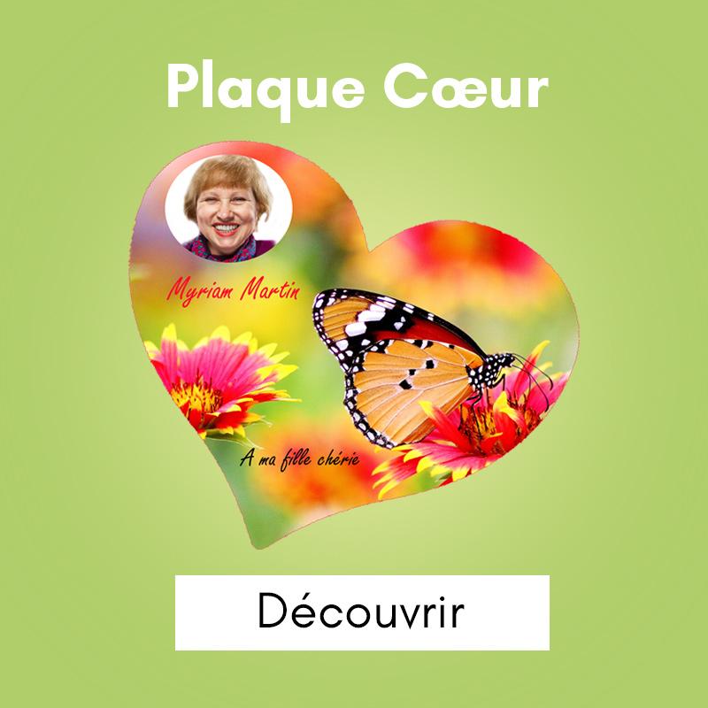 Plaque funéraire thème cœur