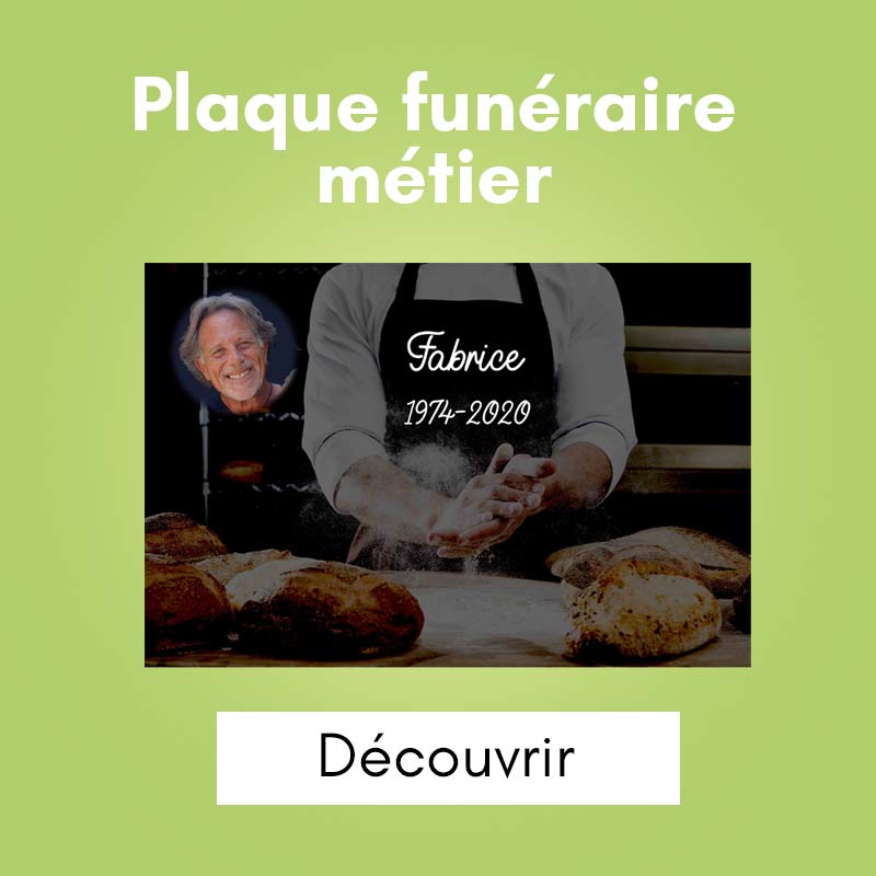 Plaque funéraire thème metier