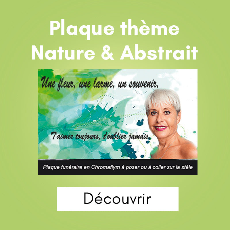 Plaque funéraire thème nature & abstrait