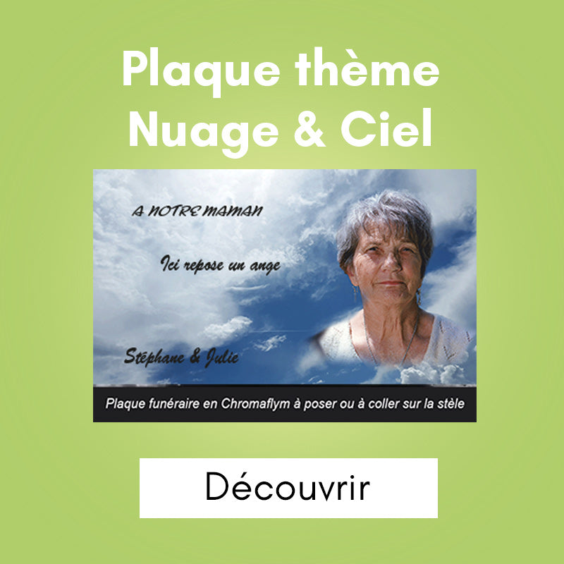 Plaque funéraire thème nuage & ciel