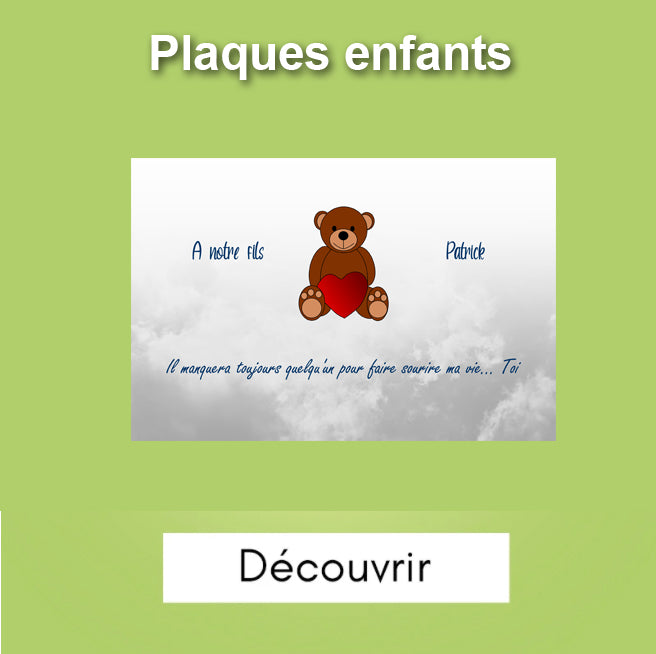 Plaques funéraires enfants