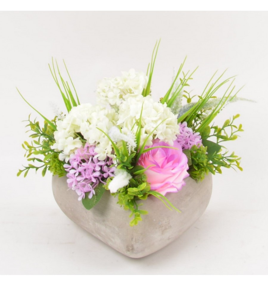 VIBURNUM ROSEAU LILAS SUR COEUR EN BETON VIRGULE