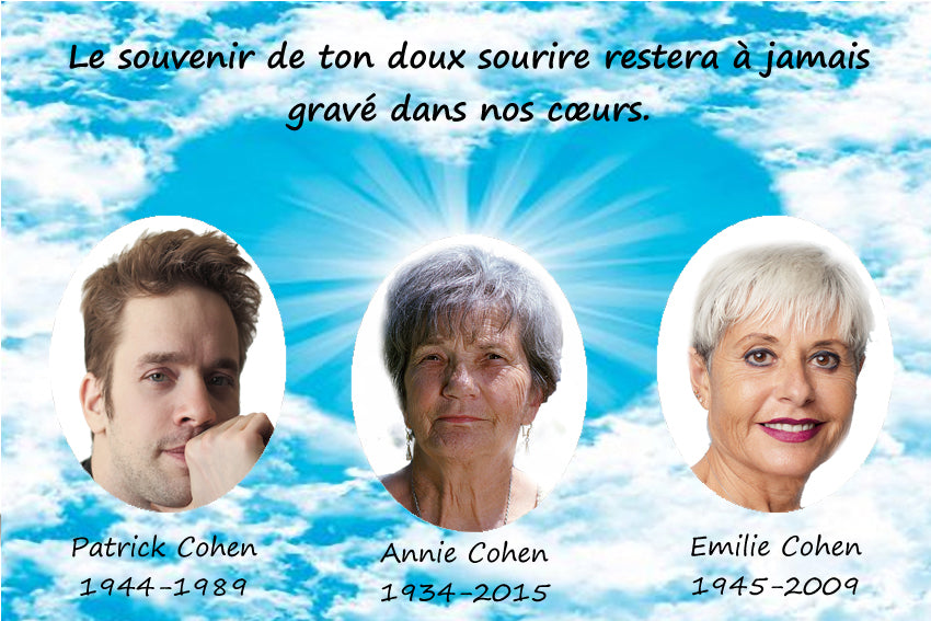 plaque funéraire modèle "ciel en forme de coeur | lesplaquesdespetitsanges.com