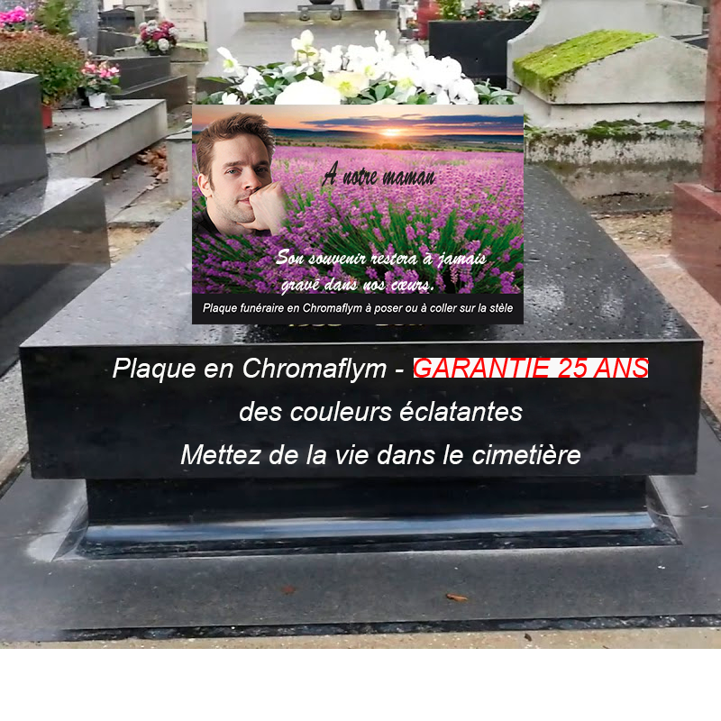 Plaque pour pierre tombale avec photo