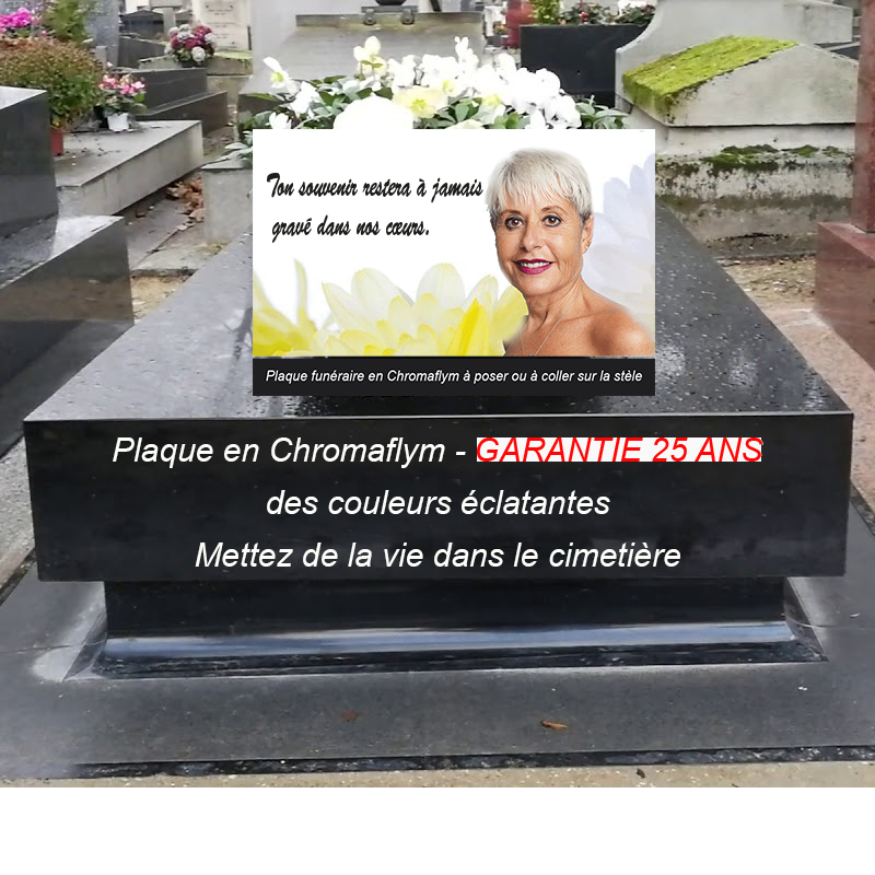 plaque funéraire maman fleurs à personnaliser