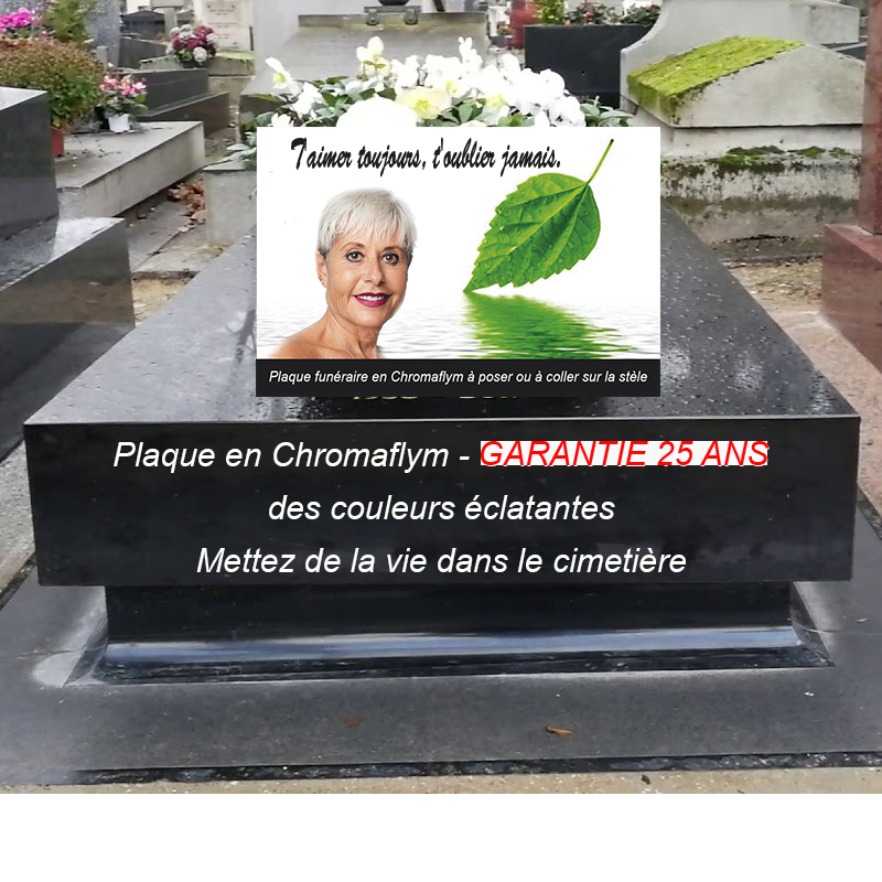plaque funéraire pour sépulture avec photo maman
