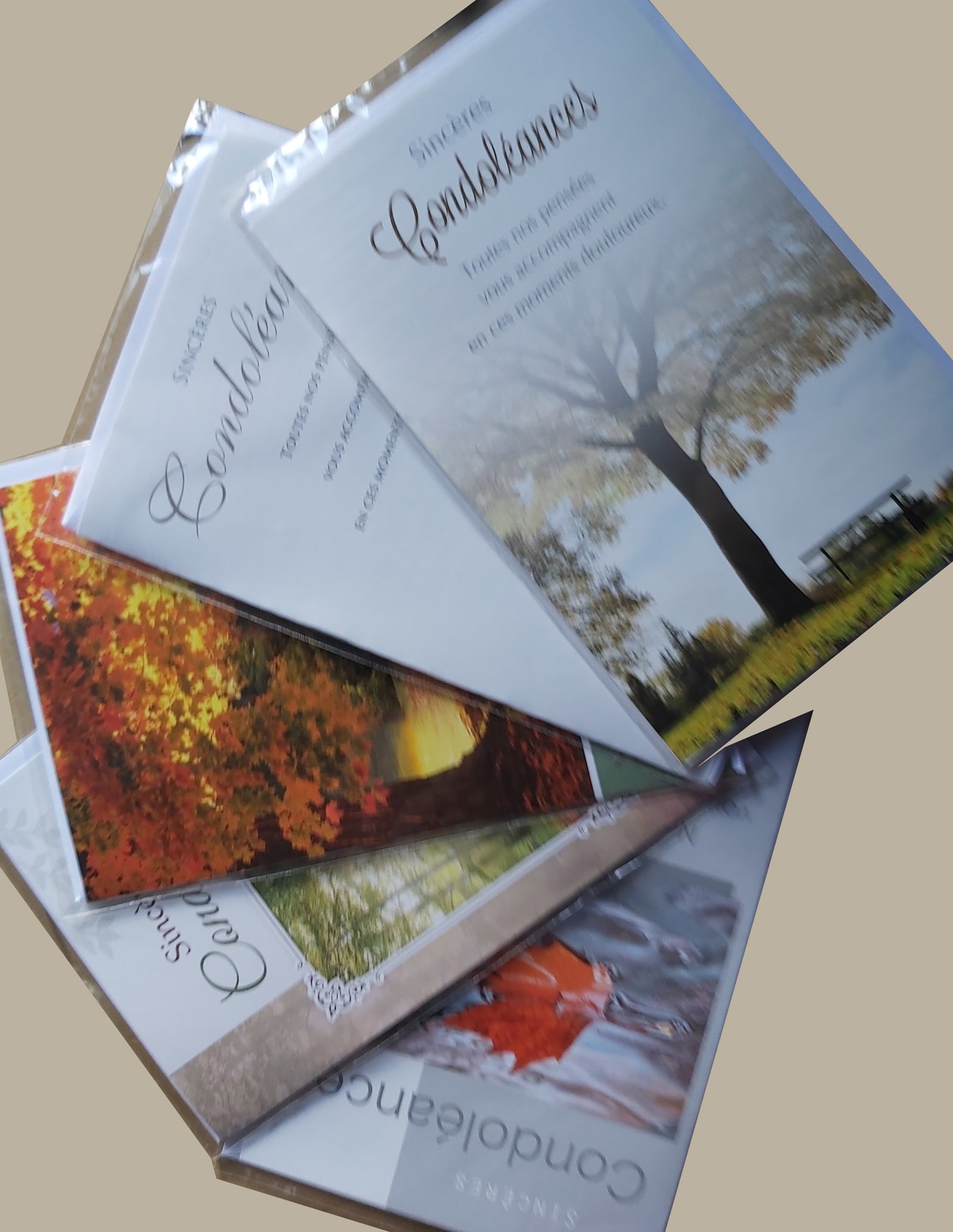 Cartes de condoléance double + enveloppe