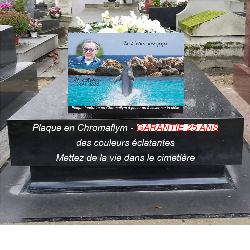 Plaque funéraire dauphin - Plaque dauphin