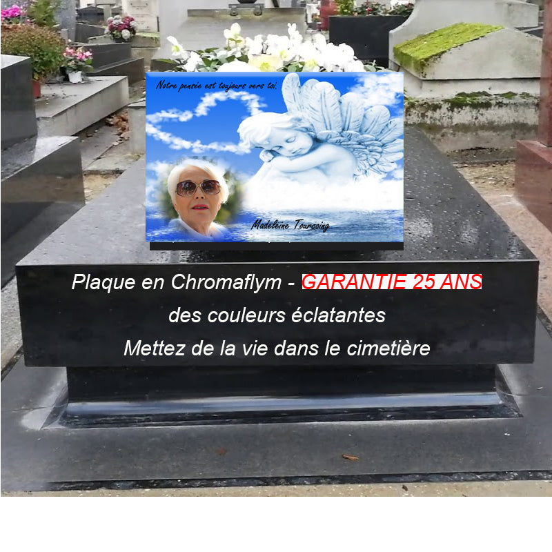 Plaque funéraire ange à personnaliser | lesplaquesdespetitsanges.com