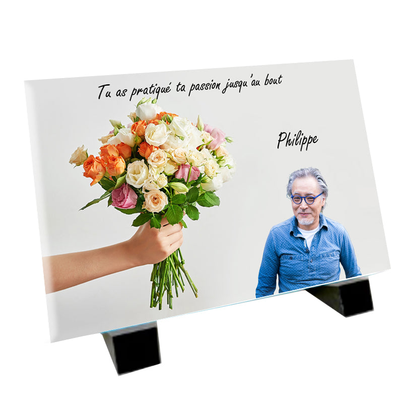 Plaque funéraire « fleuriste » lesplaquesdespetitsanges.com