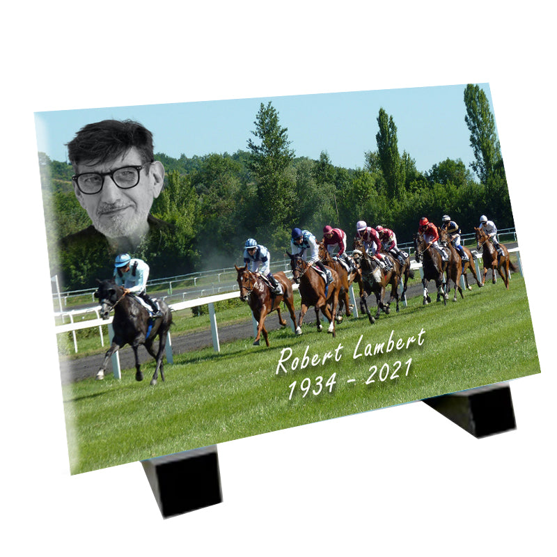 Plaque funéraire course hippique - lesplaquesdespetitsanges.com