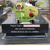 Plaque funéraire coeur à personnaliser - modèle "coccinelle"