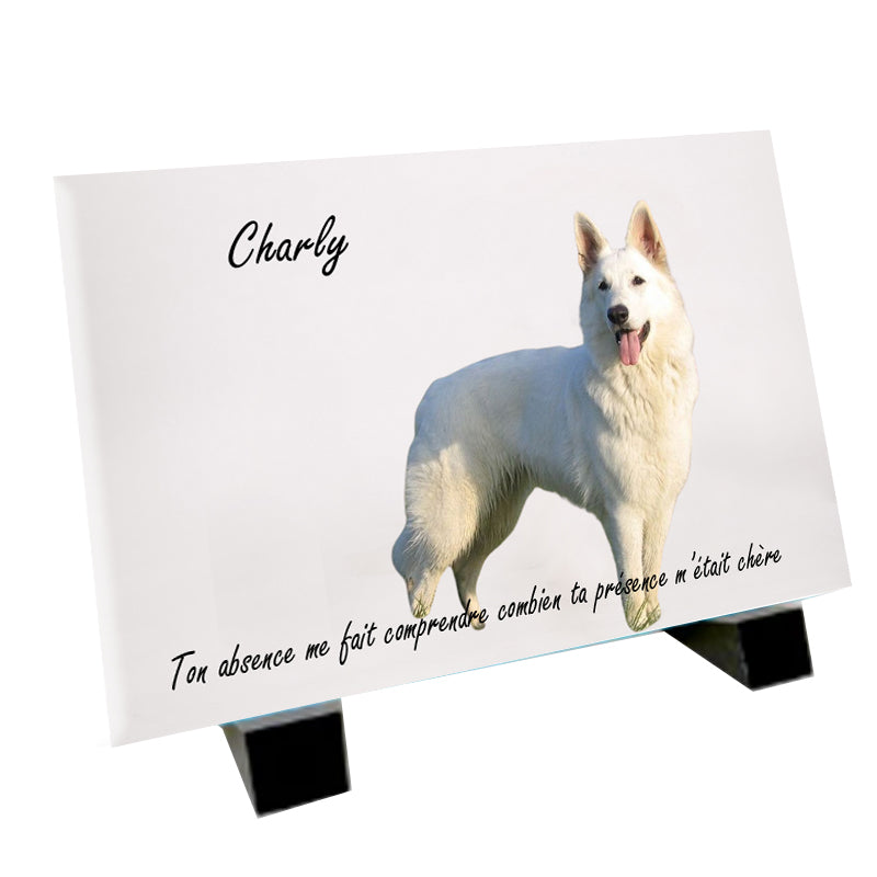 plaque funéraire chien suisse