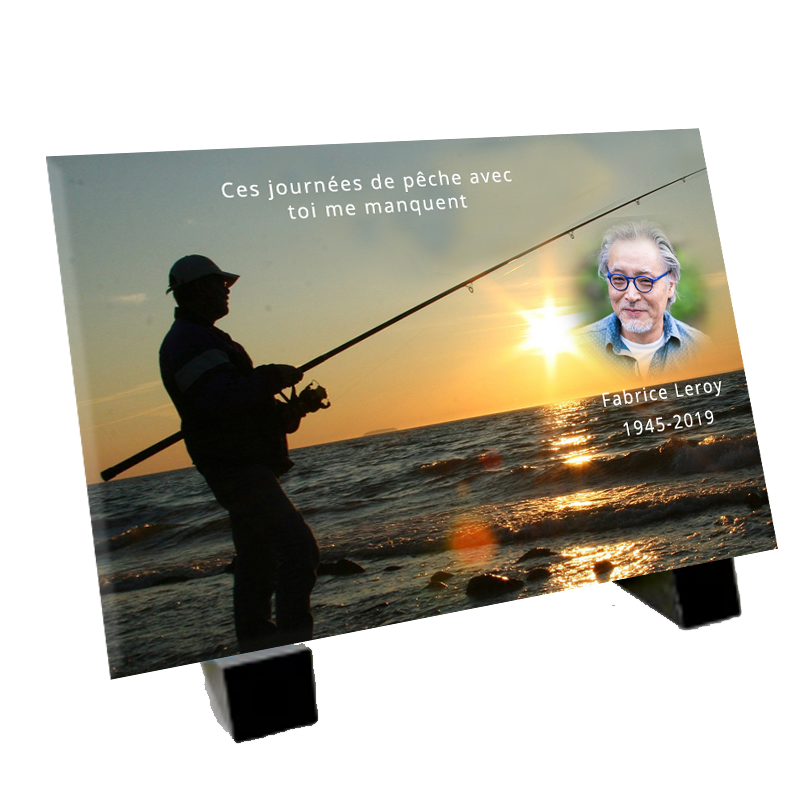 Plaque Funéraire Pêcheur Au Bord Du Lac - "Offre Spéciale - 80%"