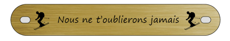 Inter funéraire - modèle avec pictogramme d'un skieur