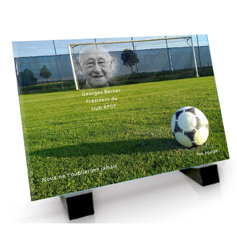Plaque funéraire photo Football