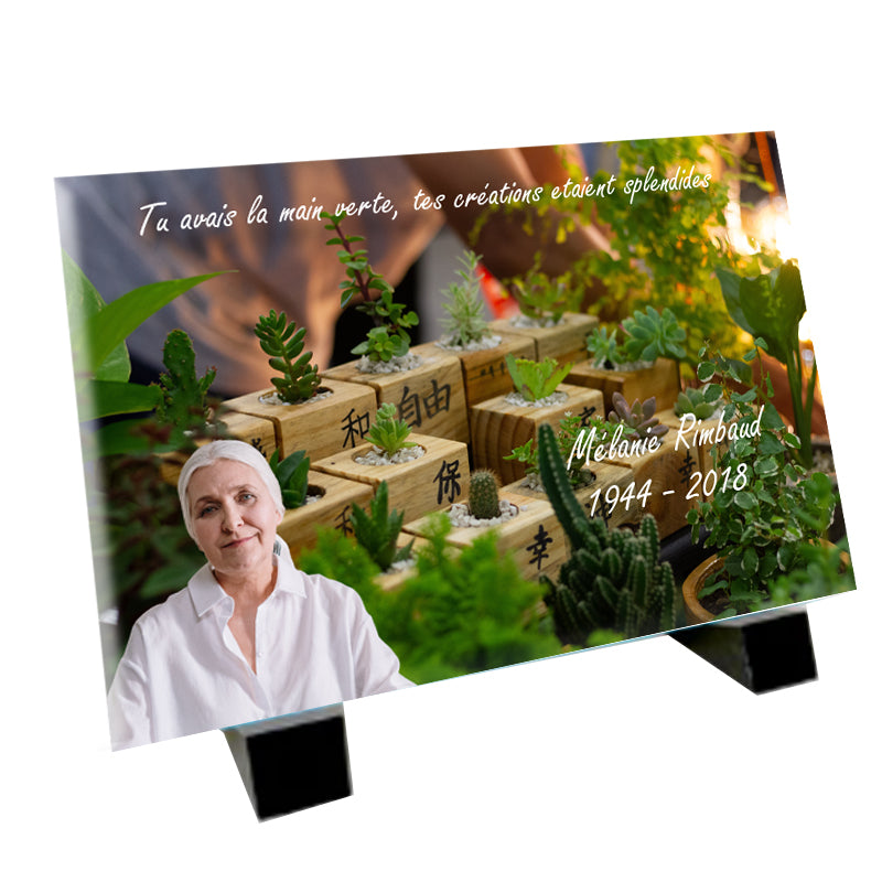 Plaque funéraire jardinier