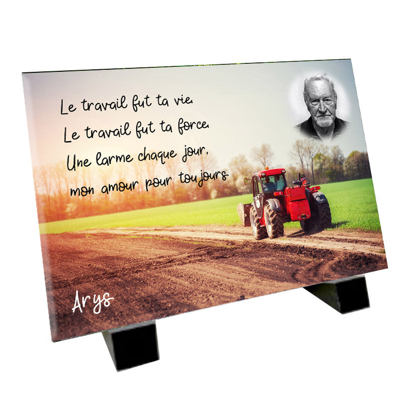 Plaque funéraire agriculteur