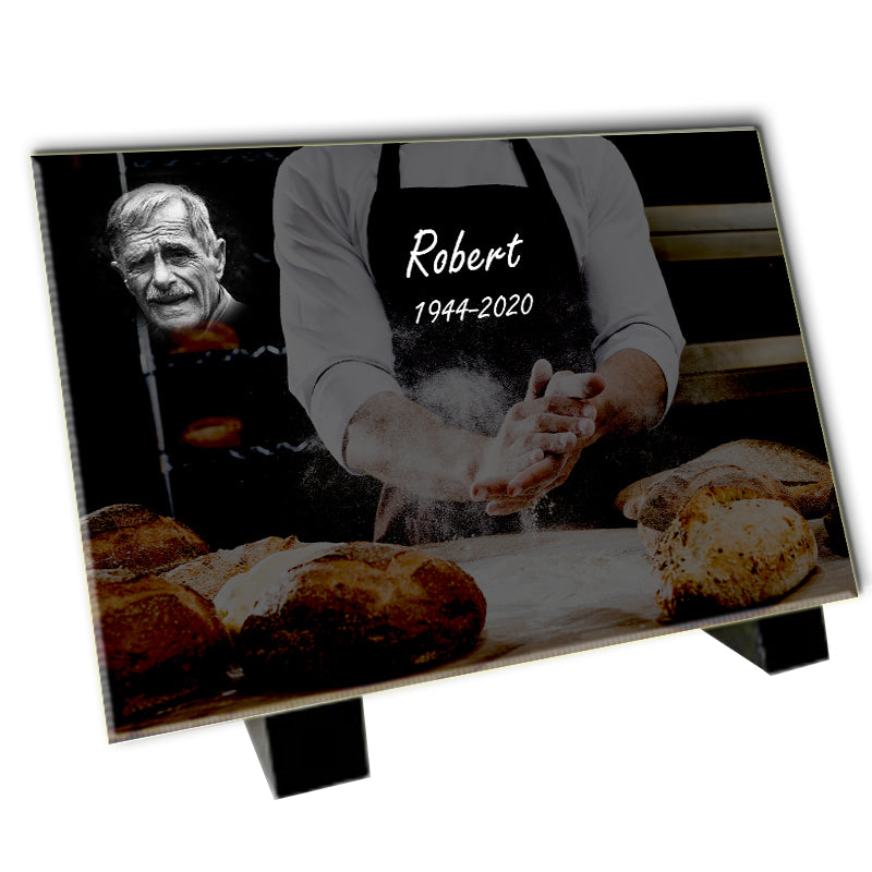 Plaque funéraire métier "Notre boulanger"