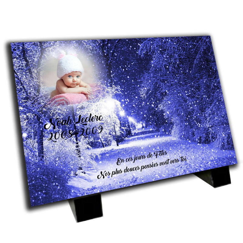 Plaque funéraire avec photo | lesplaquesdespetitsages.com