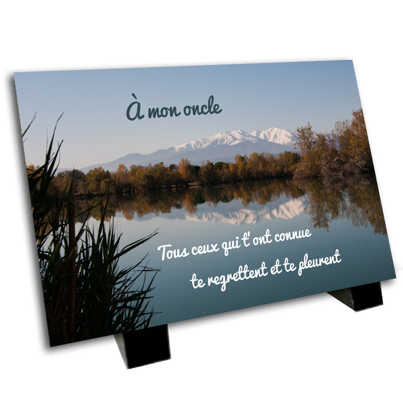 plaque funéraire à personnaliser sur un lac | lesplaquesdespetitsanges.com